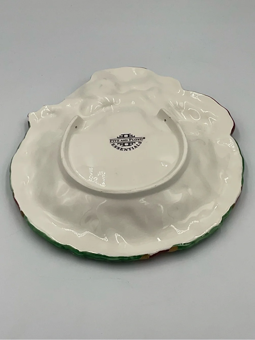 Vintage Fitz and Floyd Essentials Santa Wreath Canape Plate